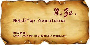 Mohápp Zseraldina névjegykártya